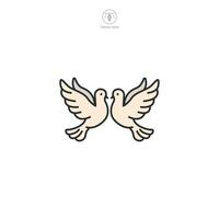 Pair of Dove Icon symbol illustration isolated on white background vector