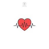latido del corazón icono. médico o cuidado de la salud tema símbolo ilustración aislado en blanco antecedentes vector
