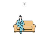 psiquiatra icono. médico o cuidado de la salud tema símbolo ilustración aislado en blanco antecedentes vector