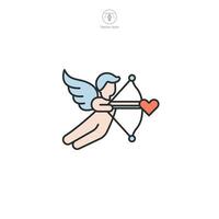 enamorado Cupido flecha icono símbolo ilustración aislado en blanco antecedentes vector