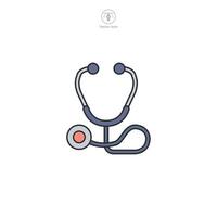 Stethoscope Icon. Medical or Healthcare theme symbol illustration isolated on white background vector