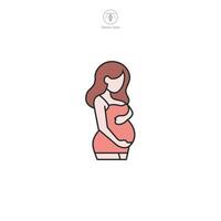 Pregnant Woman Icon. Medical or Healthcare theme symbol illustration isolated on white background vector