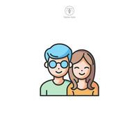 Pareja o dos personas icono símbolo ilustración aislado en blanco antecedentes vector