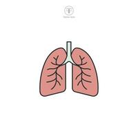 Lungs Icon. Medical or Healthcare theme symbol illustration isolated on white background vector