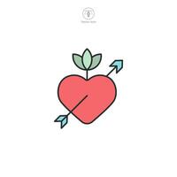 corazón con flecha icono símbolo ilustración aislado en blanco antecedentes vector