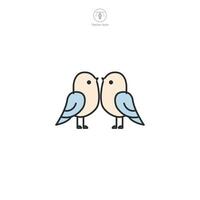 amor aves icono símbolo ilustración aislado en blanco antecedentes vector