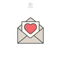 Love Letter Icon symbol illustration isolated on white background vector