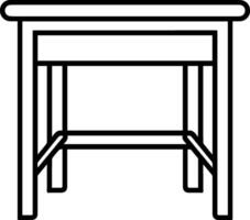 Camping picnic table stool icon line style vector