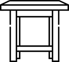 cámping picnic mesa taburete icono línea estilo vector