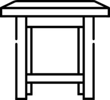 Camping picnic table stool icon line style vector