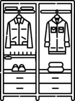 Closet black line icon style illustration vector