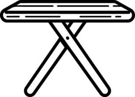 Camping picnic table stool icon line style vector