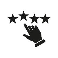 Customer Feedback Silhouette Icon. Client Review Glyph Pictogram. Ranking Solid Sign. Click To Rate Symbol. Consumer Experience. Isolated Illustration vector