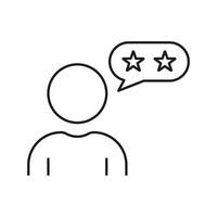 Customer Review Line Icon. User Feedback Linear Pictogram. Consumer Rating. Person With Stars Outline Symbol. Best Quality Service Sign. Editable Stroke. Isolated Illustration vector
