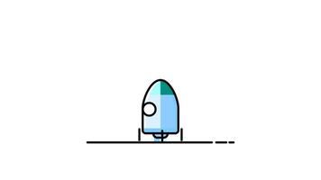 foguete ícone animação plano estilo video
