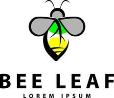 Modern Bee leaf logo template illustration design, logotype element for template. vector