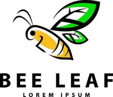 Modern Bee leaf logo template illustration design, logotype element for template. vector