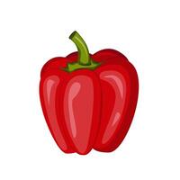 Red bell pepper, paprika, vegetable, healthy food. Bell pepper in cartoon style. Graphic element for fabric, textile, clothing, wrapping paper, wallpaper, poster. Illustration vector