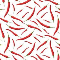 sin costura modelo rojo caliente pimientos. diseño modelo o clipart para culinario antecedentes - productos, especia paquete, recetas, web, aplicación decoraciones, Cocinando libros, etc vector