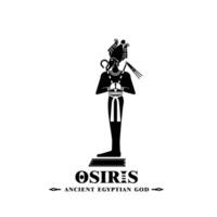 Silhouette of ancient egypt god osiris , middle east death king with crown and scepter vector