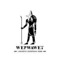 Silhouette of the Iconic ancient Egyptian god wepwawet, Middle Eastern god Logo for Modern Use vector