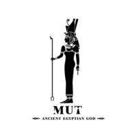 Ancient egyptian god mut silhouette, middle east god Logo vector