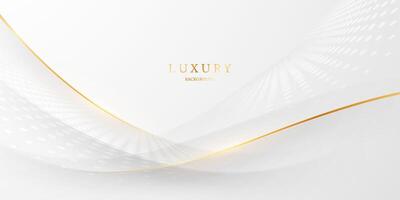 white abstract background with luxury golden lines illustration vector