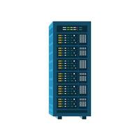 Big server rack isolated on white background vector