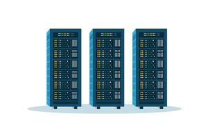 Server room isolated on white background. Cloud system concept. data center. data storage. vector