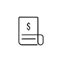 Bill Line Style Icon Design vector
