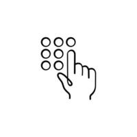Pin Input Line Style Icon Design vector