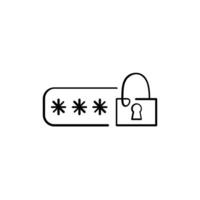 Pin Code Line Style Icon Design vector