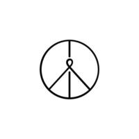 Peace Sign Line Style Icon Design vector