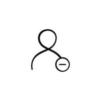 User Minus Line Style Icon Design vector