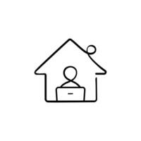 Work From Home Line Style Icon Design vector