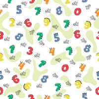 Bright numbers seamless pattern vector