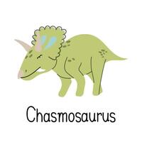 Chasmosaurus dinosaur isolated on white background. vector