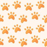 Dog paw prints background. Seamless pattern on a light background vector