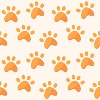 Dog paw prints background. Seamless pattern on a light background vector