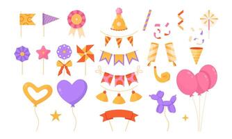 Party, festival set of cute elements. 25 cute elements for the holiday vector