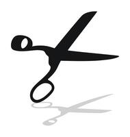 Black silhouette image of scissors. Stationery, pocket, kitchen, manicure, surgery, hairdressers, tailor, garden, household vector