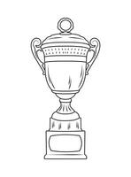 Sketch of trophy, goblet, cup, chalice. Victory symbol vector
