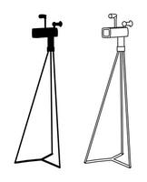 Image of camera on a tripod vector