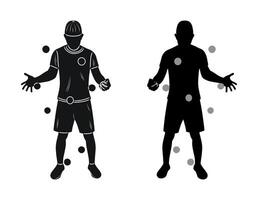 Sketch silhouettes of jugglers while juggling balls vector