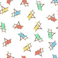 Seamless pattern with chaises longues vector