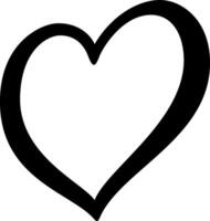 Heart shape design element, outline icon. vector