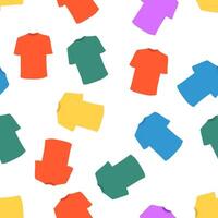 Seamless pattern with colorful t-shirts. vector