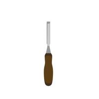 chisel flat design illustration. Wood Carving Chisel isolated on white background. Carpentry hand tools with wooden handle. vector