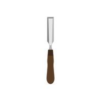 chisel flat design illustration. Wood Carving Chisel isolated on white background. Carpentry hand tools with wooden handle. vector