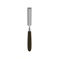 chisel flat design illustration. Wood Carving Chisel isolated on white background. Carpentry hand tools with wooden handle. vector